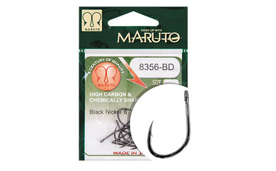 MARUTO 8356-BD CARP HOOKS BARBED FORGED STRAIGHT EYE HC BLACK NICKEL